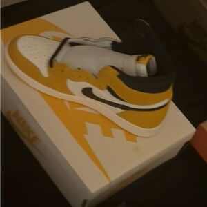 Jordan Sneakers in Yellow, Black, and White